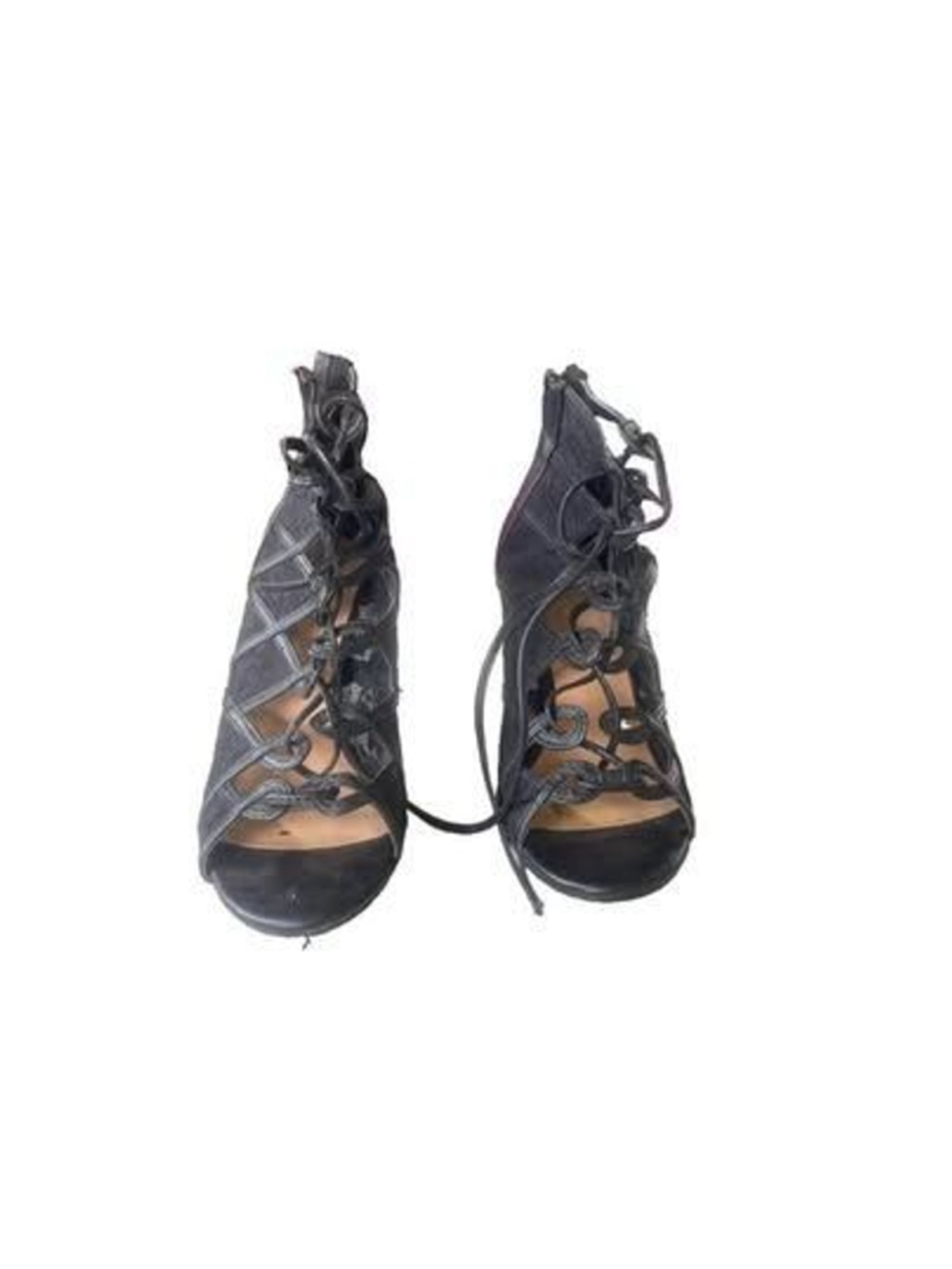 LC Lauren Conrad Women's Size 8 Black Lace Up Heels